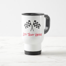 Taza De Viaje Black White Checker Banderas Deportes Fans Carrera