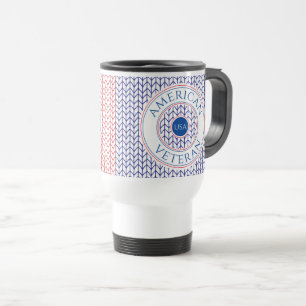 Taza de viaje blanca de VETERANO ESTADOUNIDENSE