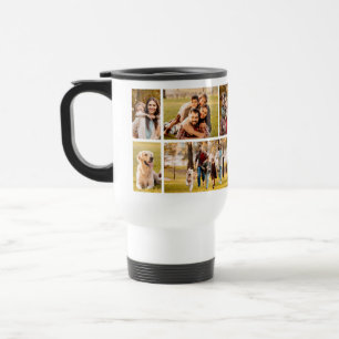 Taza De Viaje Blanco de 10 Collages de fotos simple