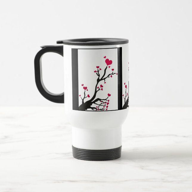 Taza De Viaje Blanco de corteza negra (Izquierda)