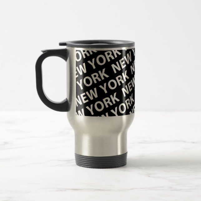 Taza De Viaje Blanco del patrón de Nueva York (Izquierda)