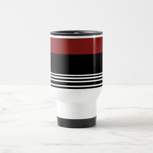 Taza De Viaje Blanco Rojo Negro>CaféViaje Mug (Centro)