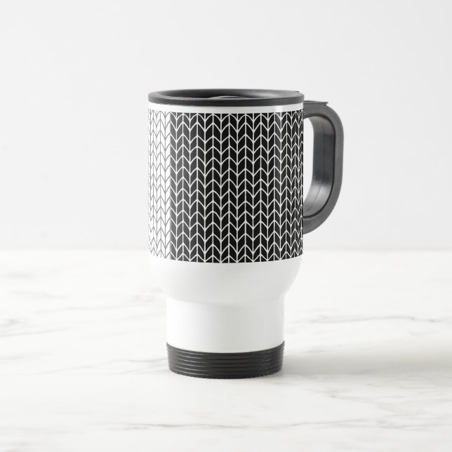 Taza De Viaje BLANCO Y NEGRO KNIT Travel Mug (Anverso derecho)