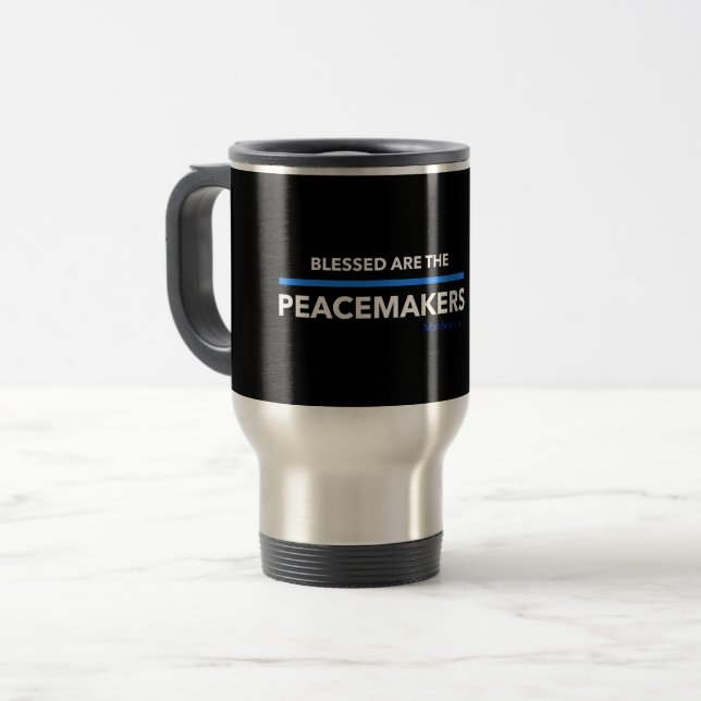 Taza De Viaje Blessed es los pacificadores (Anverso izquierdo)