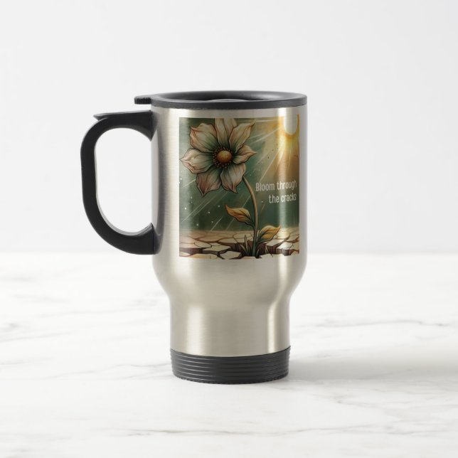 Taza De Viaje Blooming in Adversity – Floral Art (Izquierda)