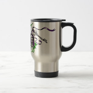 Taza De Viaje Bloqueo violeta y diseño de clave