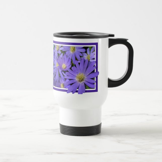 Taza De Viaje Blue Flowers Mug Travel Cup Blue Daisies Cup (Derecha)