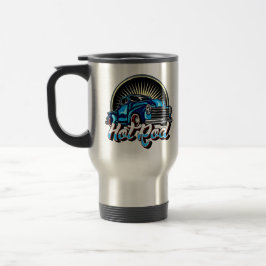 Taza De Viaje Blue Hot Rod Classic Musculcar Car