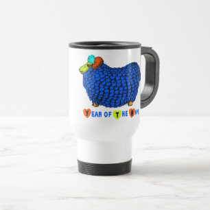 Taza De Viaje Blue Ram Año Chino Zodiac Travel Mug
