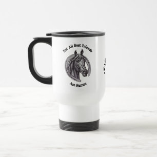 Taza De Viaje Boceto de la Vintage Horseshoe Mejor Amigo