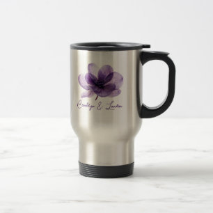 Taza De Viaje Boda de Flor Morado Gorgoso