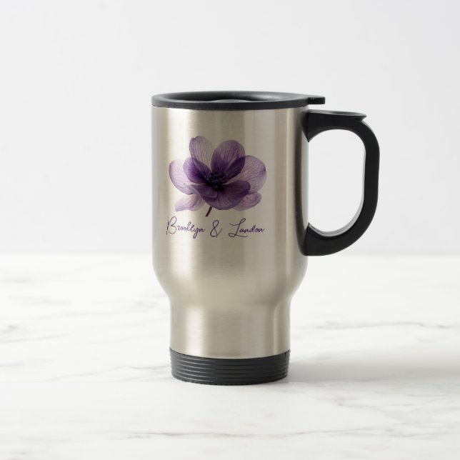 Taza De Viaje Boda de Flor Morado Gorgoso (Derecha)