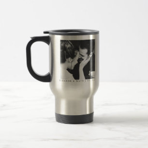 Taza De Viaje Boda de pareja foto personalizada minimalista negr
