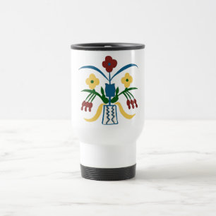 Taza De Viaje Boho Floral Mug   Vibes dibujadas a mano