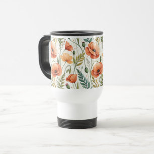 Taza De Viaje Boho Garden of Beautiful Poppies