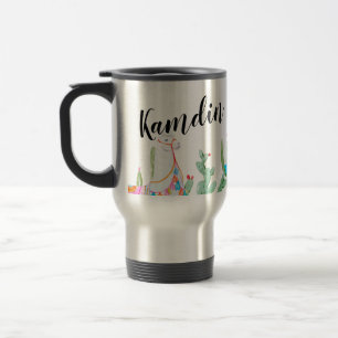 Taza De Viaje Boho Llama Bohemi, tazón de café personalizado de 