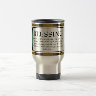 Taza De Viaje Bokeh Dorado EL SEÑOR TE BENDIGA Números 6:24-26