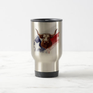 Taza De Viaje Bola de longhorn de Texas