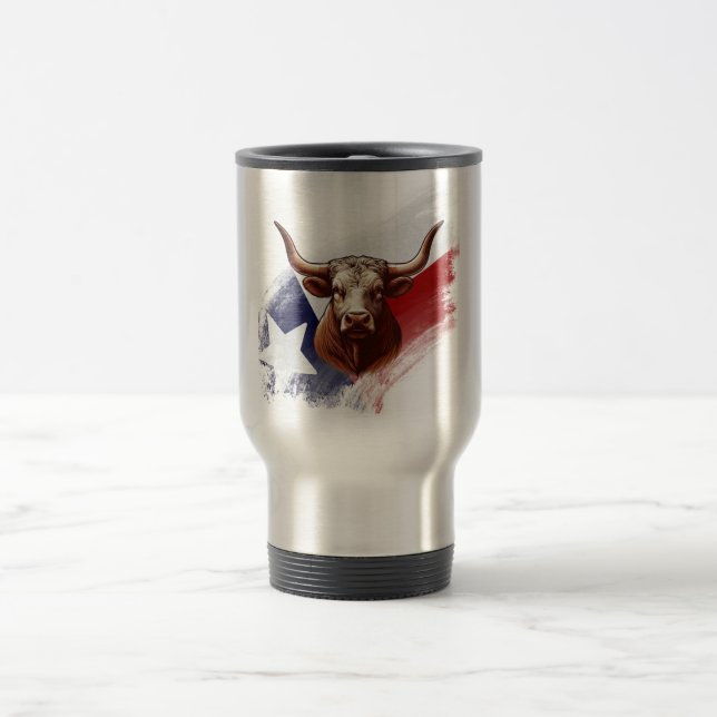 Taza De Viaje Bola de longhorn de Texas (Centro)