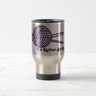 Taza De Viaje Bola púrpura del hilado (punto y ganchillo)