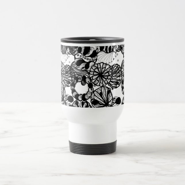 TAZA DE VIAJE BOLAS BLANCOS Y NEGROS (Centro)