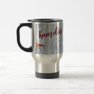 Taza De Viaje Bolera de café de 15 onzas personalizada Wash blan