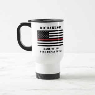 Taza De Viaje Bombero personalizado Departamento de bomberos del