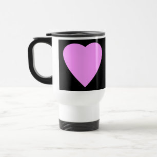 Taza De Viaje Bonito de amor rosa y negro.