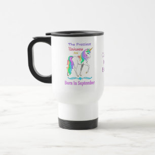 Taza De Viaje Bonito De Unicornios Arcoiris Nacido En Septiembre