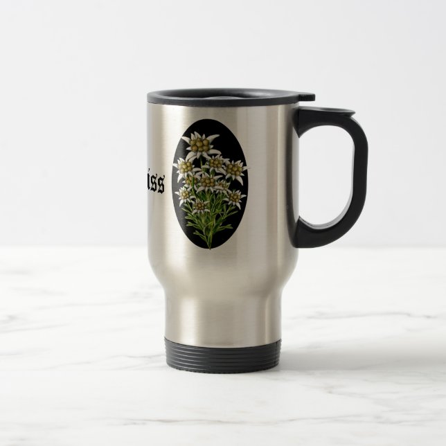 Taza De Viaje Bonito Edelweiss Flowers Personalizado (Derecha)