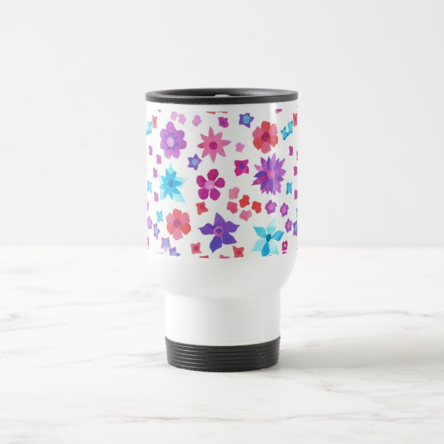Taza De Viaje Bonito Hippy Flower Power Travel Mug (Centro)