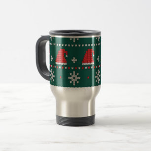 Taza De Viaje Bonito patrón de navidades de punto
