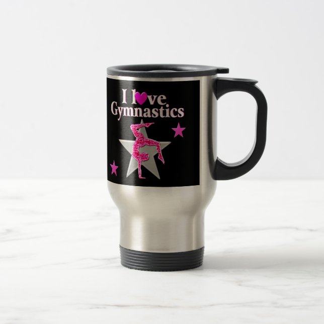 TAZA DE VIAJE BONITO PINK ME ENCANTA EL DISEÑO DE GIMNASTICAS (Derecha)