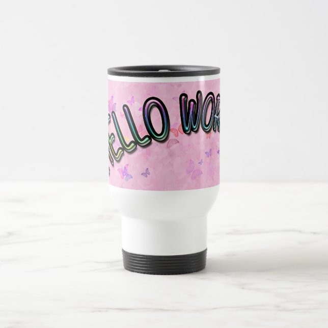 Taza De Viaje Bonito Rainbow Hello World (Centro)