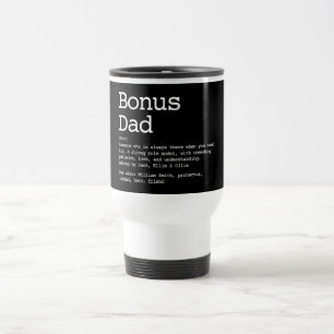 Taza De Viaje Bono Personalizado Papá Padrastro Definición Negro