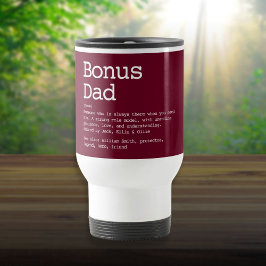 Taza De Viaje Bonus Dad Stepdad Definición Moderna Borgoña Roja