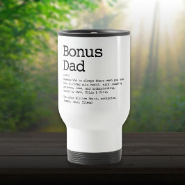 Taza De Viaje Bonus Dad Stepdad Definición Negro Y Blanco