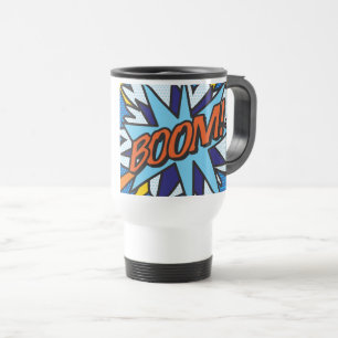 Taza De Viaje BOOM Divertido Arte Pop Moderno de Cómic
