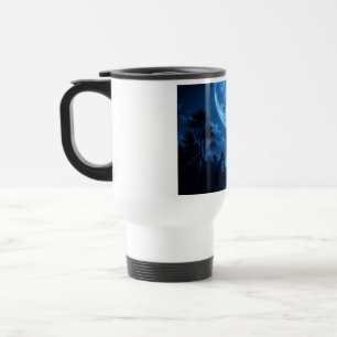 Taza De Viaje Bosque Celestial Iluminado por la Luna Estética