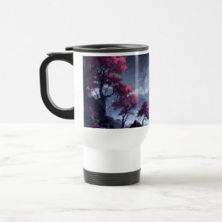 Taza De Viaje Bosque Morado Místico y Árbol Carmesí Acero Inoxid