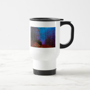 Taza De Viaje Bosque pintado Otoño Niebla Púrpura
