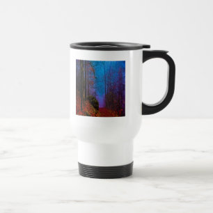 Taza De Viaje Bosque pintado Otoño Niebla Púrpura