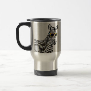Taza De Viaje Bosquejo divertido lindo fresco de la cebra con