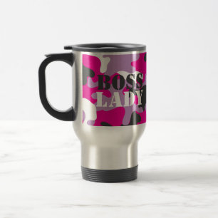 Taza De Viaje Boss Lady Pink Camo Bebida Viaje Café Mug