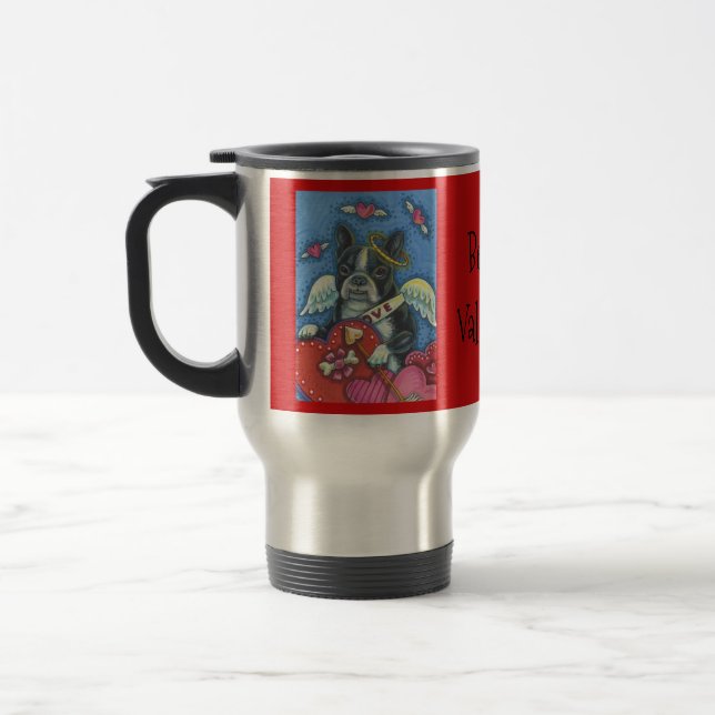 Taza De Viaje Boston Terrible Cupid DOG VALENTINE VIAJE MUG Red (Izquierda)