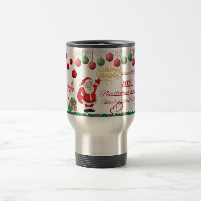 Taza De Viaje Botella de agua Feliz Navidad (Centro)