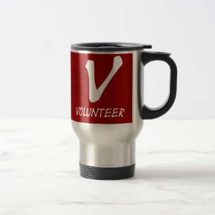 Taza De Viaje Botones voluntarios del camiseta, voluntarios y