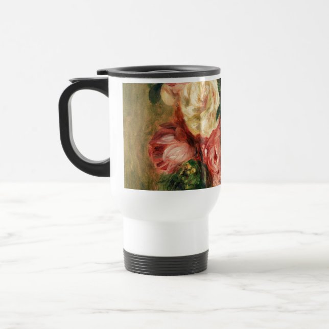 Taza De Viaje Bouquet de Rosas por Renoir Impresionist Painting (Izquierda)
