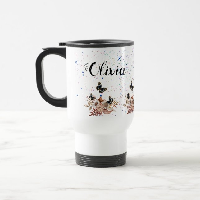 Taza De Viaje Bouquet floral blooming garden (Izquierda)