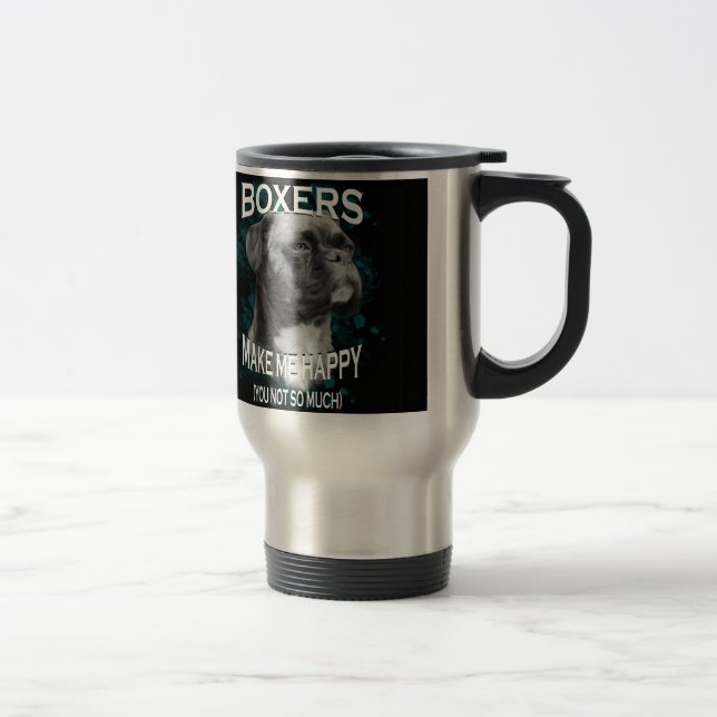 Taza De Viaje Boxer Dog Animal Aovers Art Textos (Derecha)